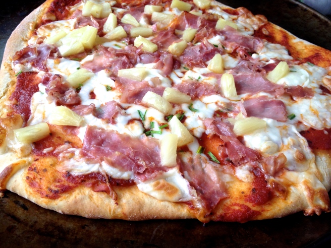 Homemade prosciutto pizza with dough recipe 
