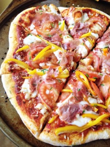 Homemade prosciutto pizza with dough recipe